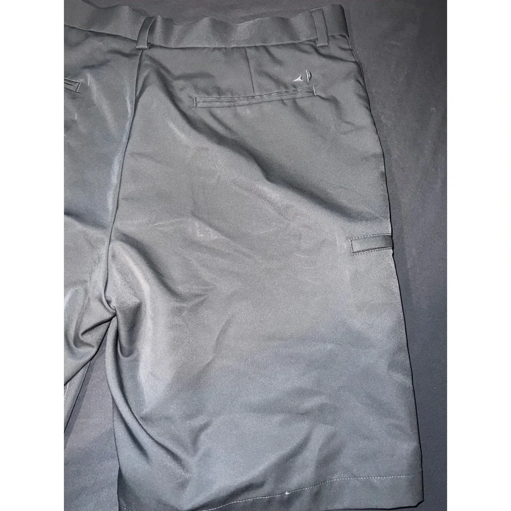 Haggar Cool 18 Pro Mens Golf Shorts Dark Gray Flat Front Performance Size 38